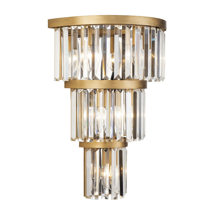 Varaluz Social Club 6-Lt 3-Tier Crystal Sconce, Havana Gold
