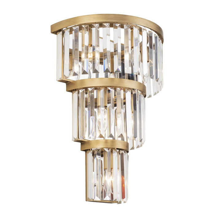 Varaluz Social Club 6-Lt 3-Tier Crystal Sconce, Havana Gold