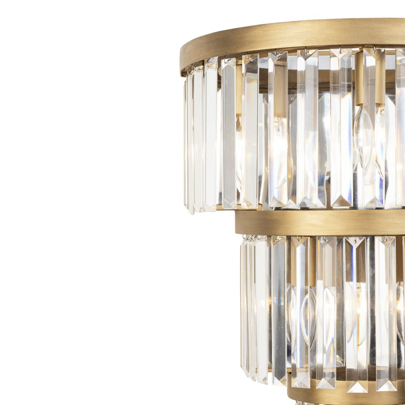 Varaluz Social Club 6-Lt 3-Tier Crystal Sconce, Havana Gold