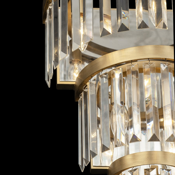 Varaluz Social Club 6-Lt 3-Tier Crystal Sconce, Havana Gold