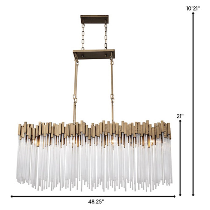 Varaluz Matrix 8 Light Linear, Havana Gold