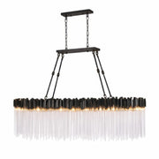 Varaluz Matrix 10 Light Pendant, Matte Black/French Gold
