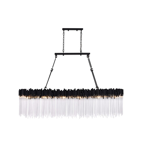 Varaluz Matrix 12 Light Pendant, Matte Black/French Gold