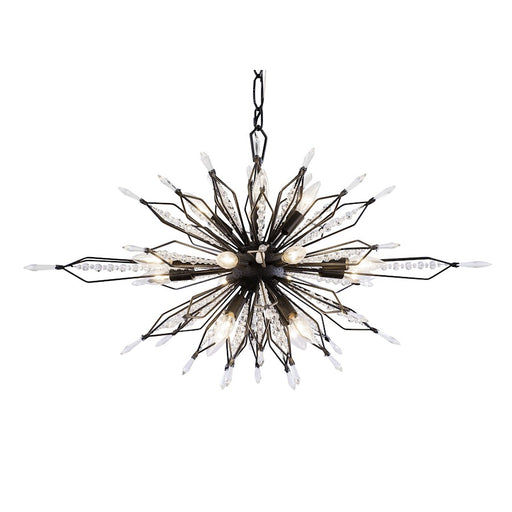 Varaluz Orbital Oval Linear Pendant, Carbon