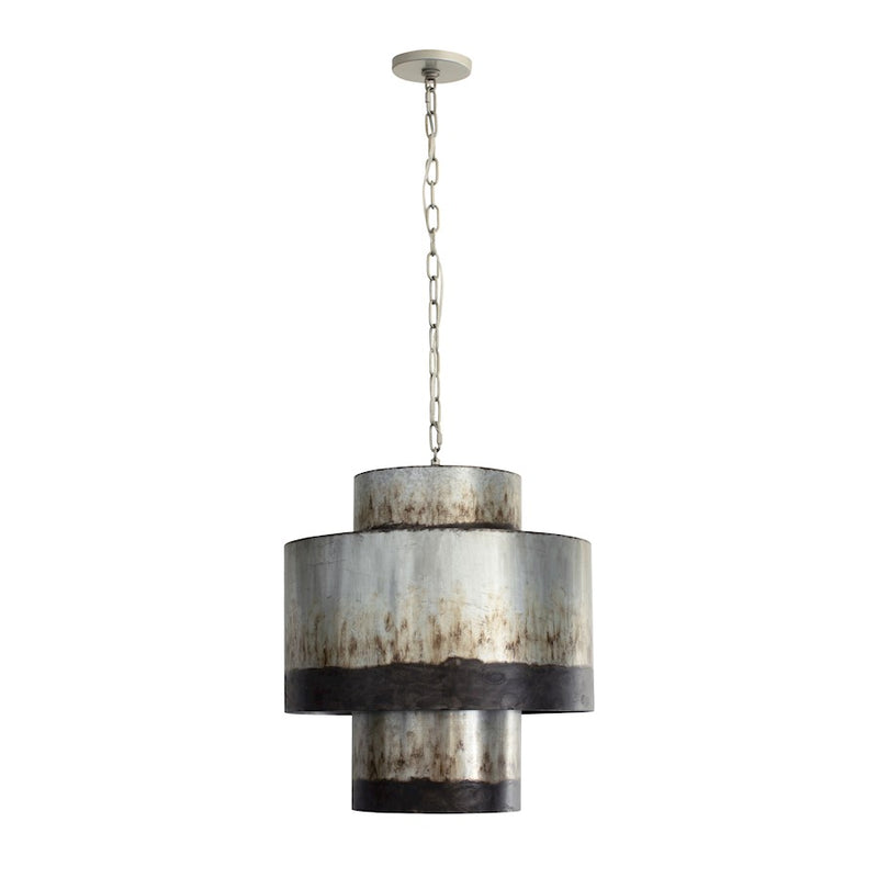 Varaluz Cannery 4-Light Tall Pendant, Ombre Galvanized