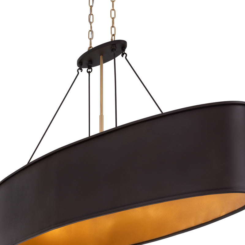 Varaluz Cannery 5Lt 48" Pendant, Dark Bronze/French Gold/Ombre