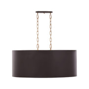 Varaluz Cannery 6Lt Oval Pendant, Dark Bronze/French Gold/Ombre