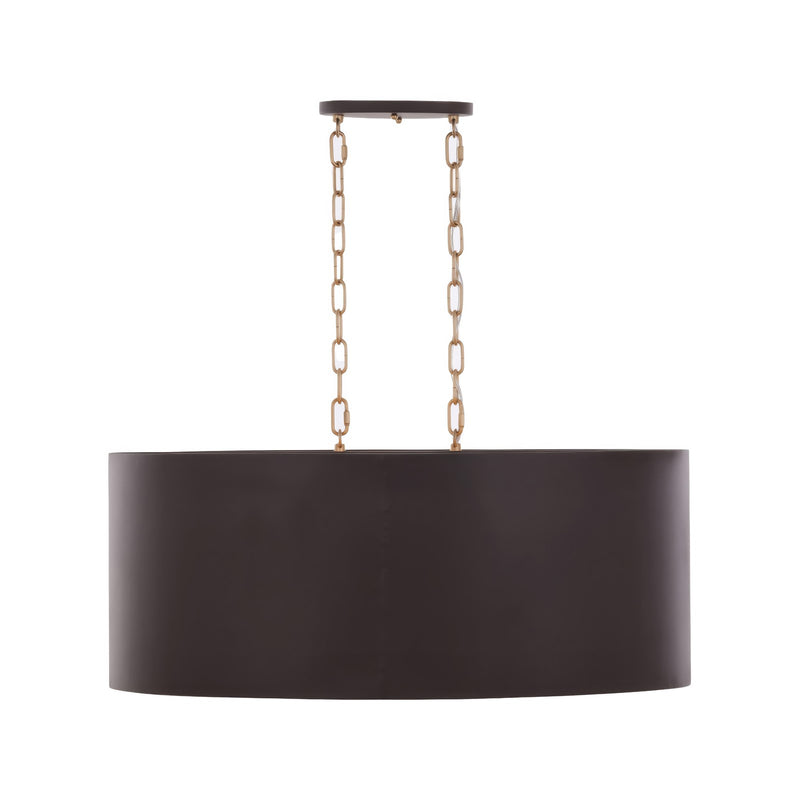 Varaluz Cannery 6Lt Oval Pendant, Dark Bronze/French Gold/Ombre