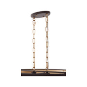 Varaluz Cannery 6Lt Oval Pendant, Dark Bronze/French Gold/Ombre