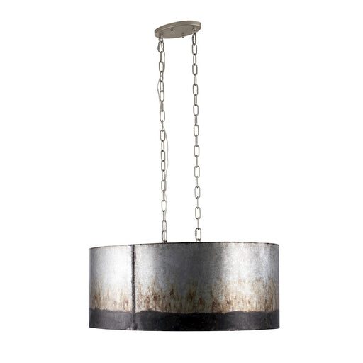 Varaluz Cannery 6-Light Oval/Linear Pendant, Ombre Galvanized