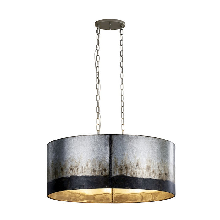 Varaluz Cannery 6-Light Oval/Linear Pendant, Ombre Galvanized