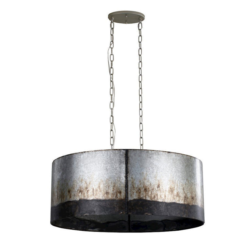 Varaluz Cannery 6-Light Oval/Linear Pendant, Ombre Galvanized