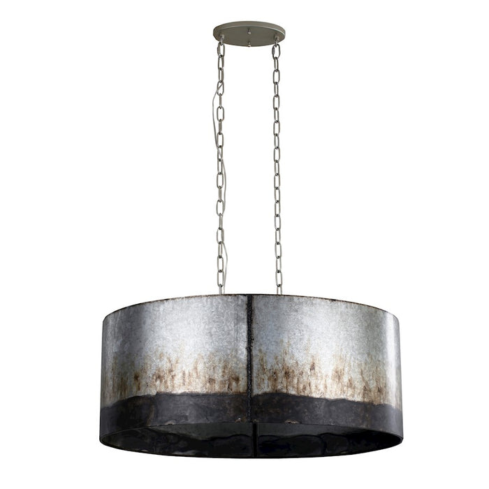 Varaluz Cannery 6-Light Oval/Linear Pendant, Ombre Galvanized