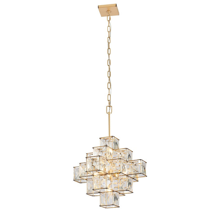 Varaluz Cubic 6-Light Chandelier, Calypso Gold
