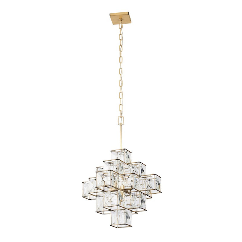 Varaluz Cubic 6-Light Chandelier, Calypso Gold