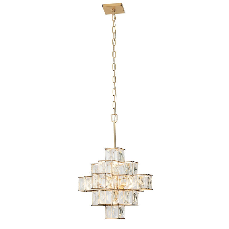 Varaluz Cubic 6-Light Chandelier, Calypso Gold