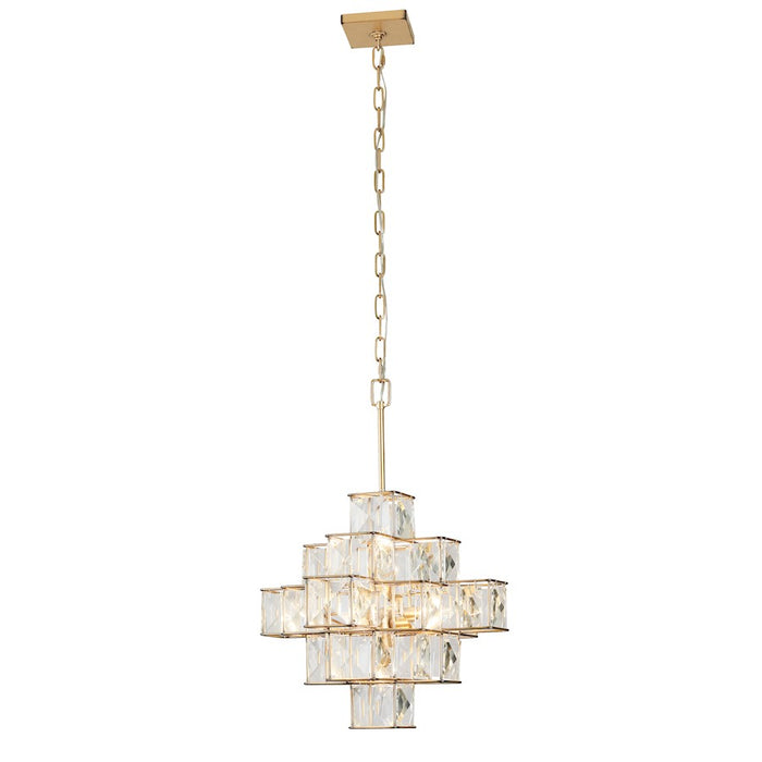Varaluz Cubic 6-Light Chandelier, Calypso Gold
