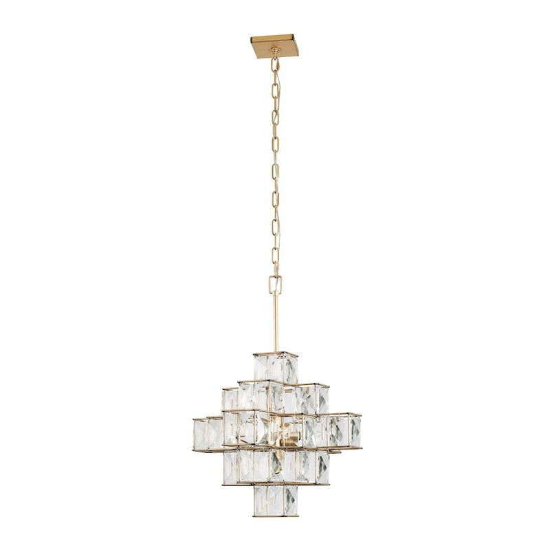 Varaluz Cubic 6-Light Chandelier, Calypso Gold
