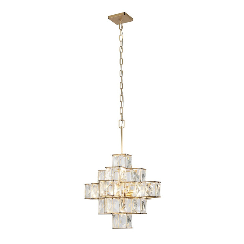 Varaluz Cubic 6-Light Chandelier, Calypso Gold