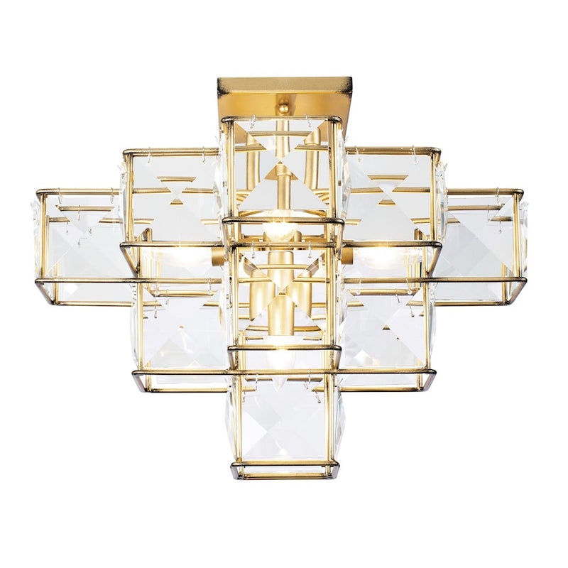 Varaluz Cubic 5-Light Ceiling Fixture, Calypso Gold
