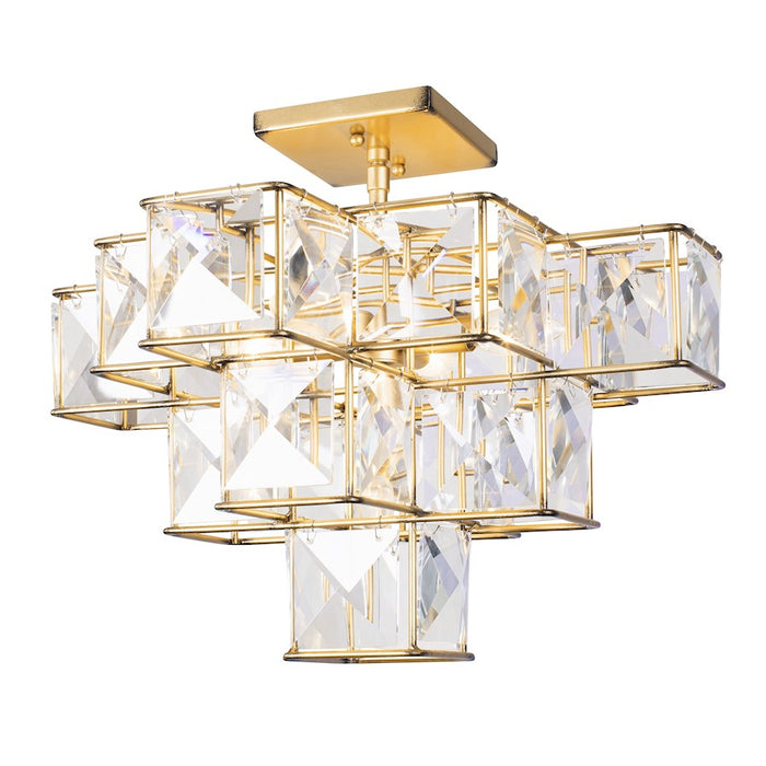 Varaluz Cubic 5-Light Ceiling Fixture, Calypso Gold