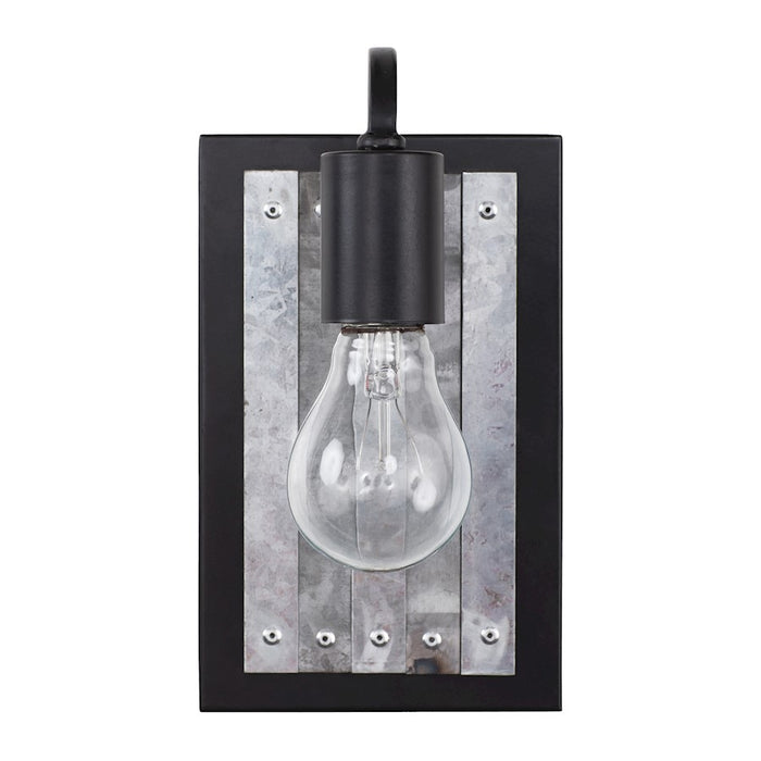 Varaluz Abbey Rose 1-Light Wall Sconce, Black/Galvanized