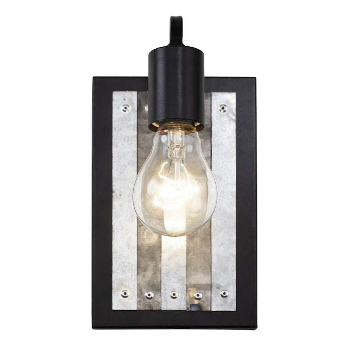 Varaluz Abbey Rose 1-Light Wall Sconce, Black/Galvanized