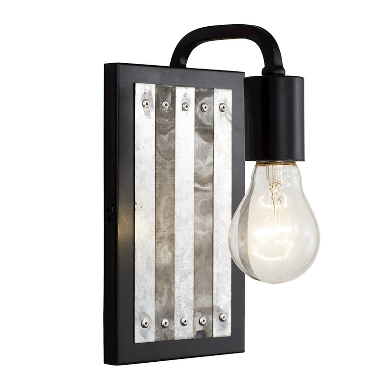 Varaluz Abbey Rose 1-Light Wall Sconce, Black/Galvanized