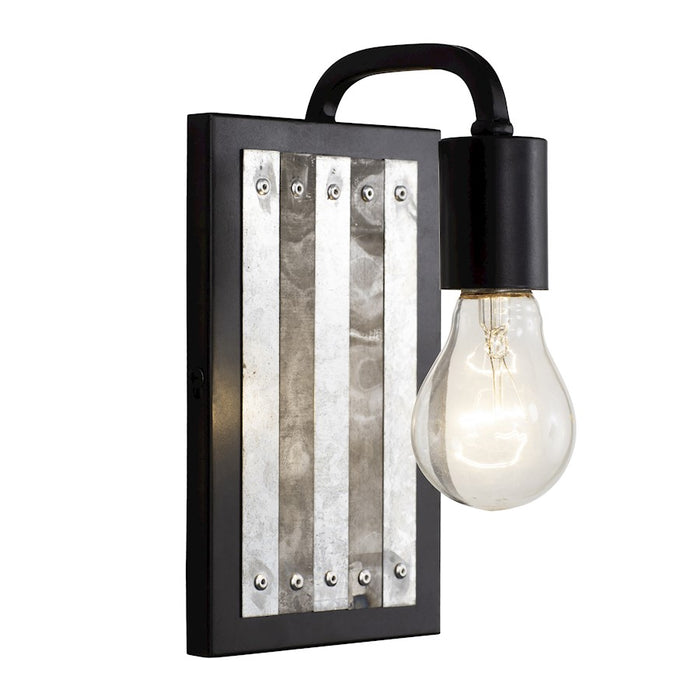 Varaluz Abbey Rose 1-Light Wall Sconce, Black/Galvanized