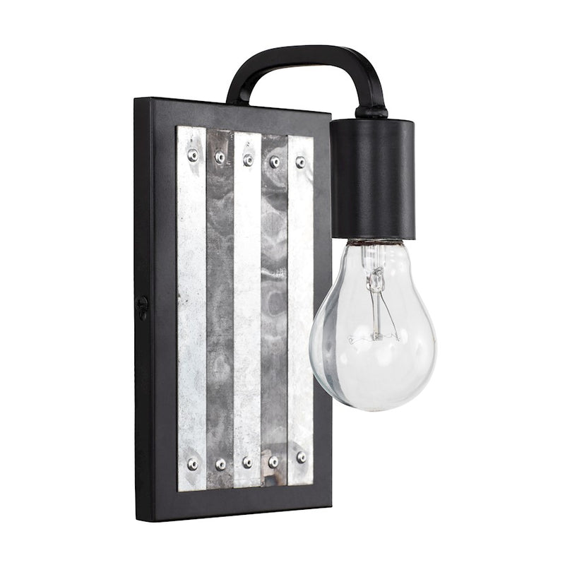 Varaluz Abbey Rose 1-Light Wall Sconce, Black/Galvanized