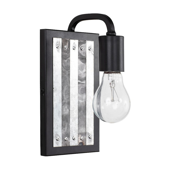Varaluz Abbey Rose 1-Light Wall Sconce, Black/Galvanized
