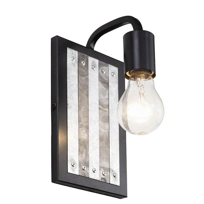 Varaluz Abbey Rose 1-Light Wall Sconce, Black/Galvanized