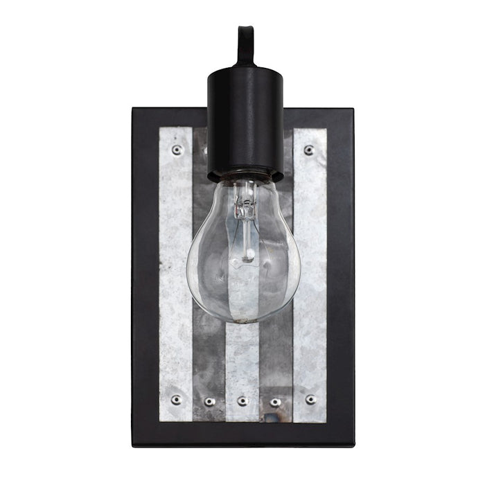 Varaluz Abbey Rose 1-Light Wall Sconce, Black/Galvanized