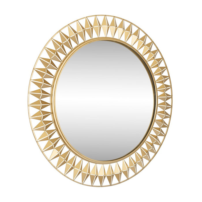 Varaluz Forever Round Mirror, French Gold