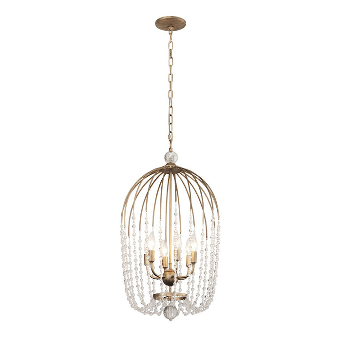 Varaluz Voliere Crystal Pendant, Havana Gold