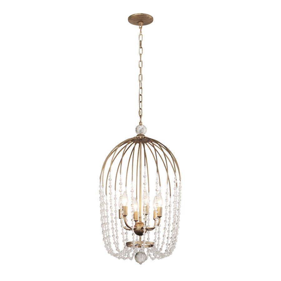 Varaluz Voliere Crystal Pendant, Havana Gold