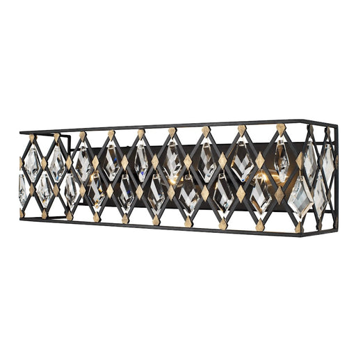 Varaluz Windsor 3 Light Crystal Bath, Carbon/Havana Gold
