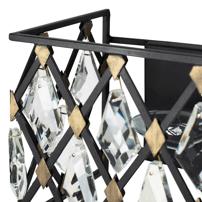 Varaluz Windsor 3 Light Crystal Bath, Carbon/Havana Gold