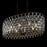 Varaluz Windsor 8 Light Crystal Oval Linear Pendant, Carbon/Gold