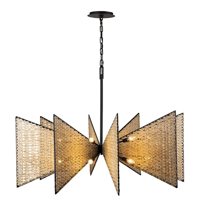 Varaluz Machina 16 Light Chandelier, Matte Black/Sulihiya