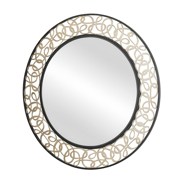 Varaluz Scribble 33" Wall Mirror, Matte Black/Artifact