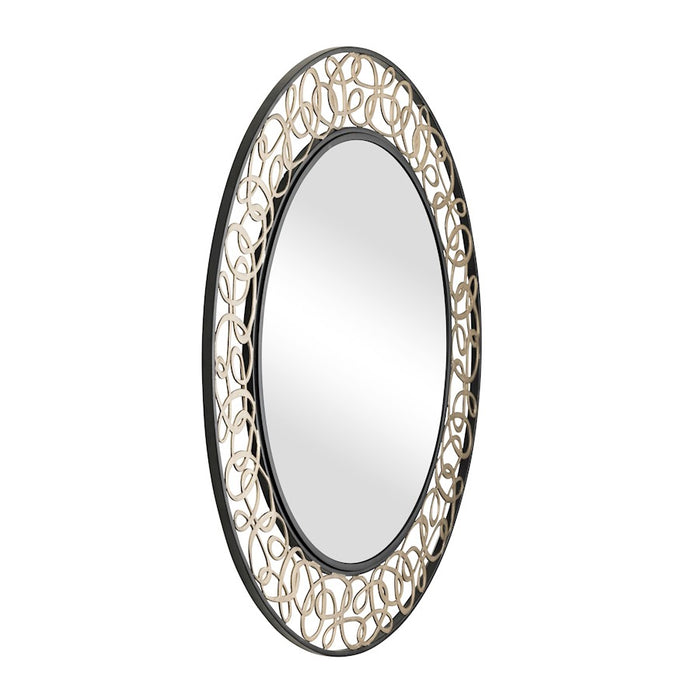 Varaluz Scribble 33" Wall Mirror, Matte Black/Artifact