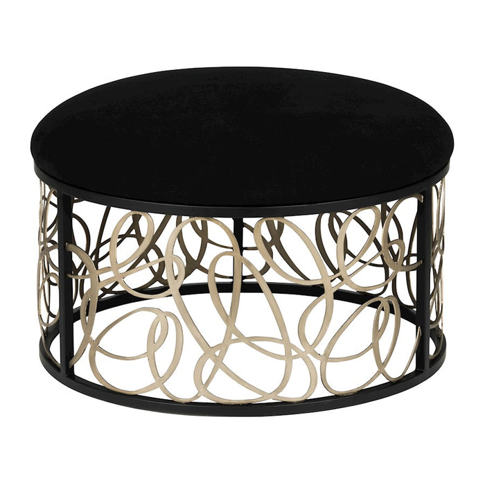 Varaluz Scribble Nesting Coffee Table and Ottoman, Black/Artifact