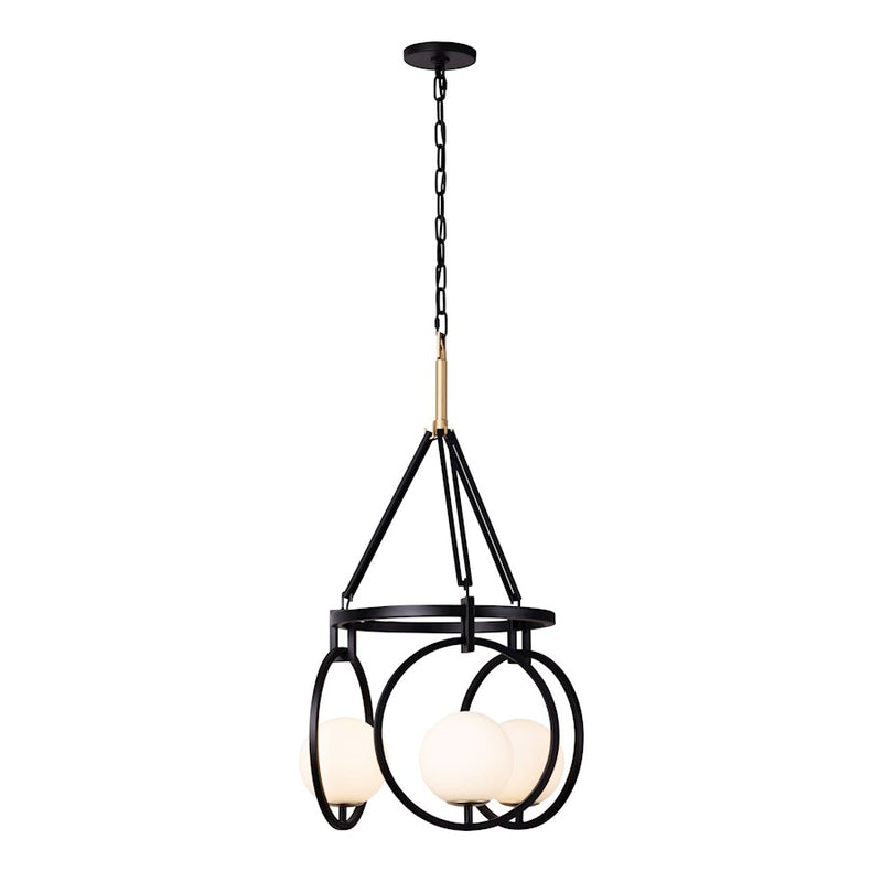 Varaluz Stopwatch Pendant, Black/Gold/Frosted White