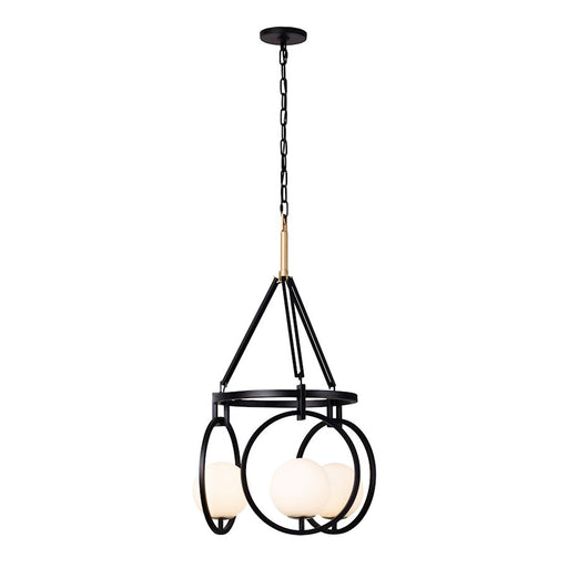 Varaluz Stopwatch Pendant, Black/Gold/Frosted White