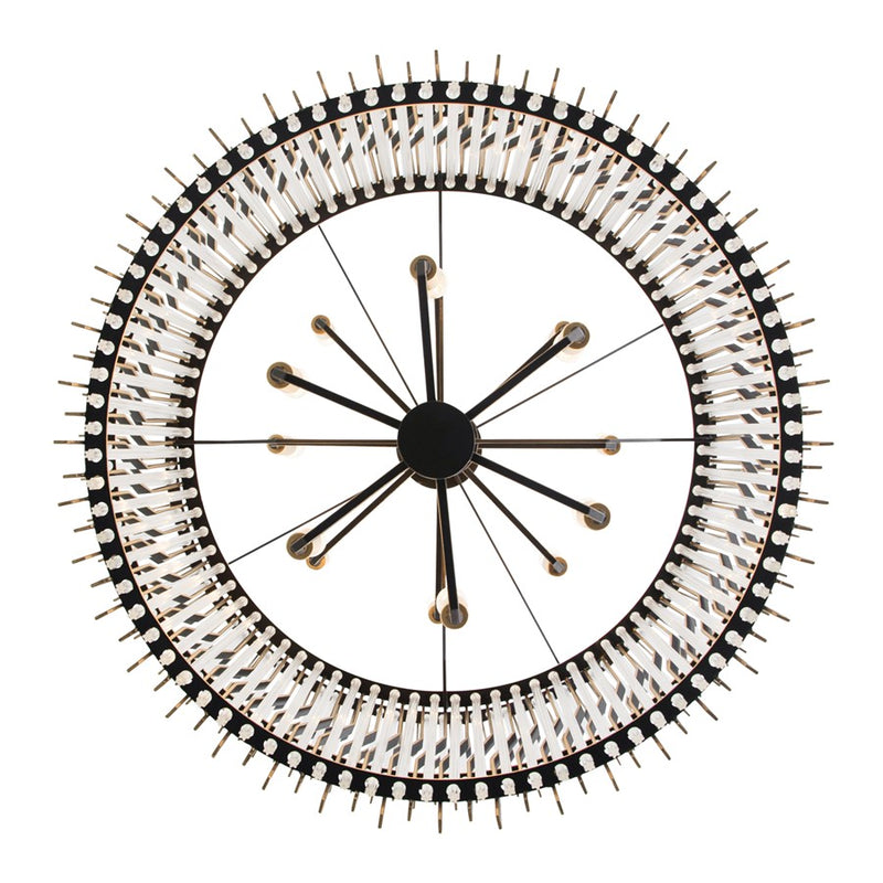 Varaluz Park Row 14-Lt 2-Tier Chandelier, Matte Black/French Gold