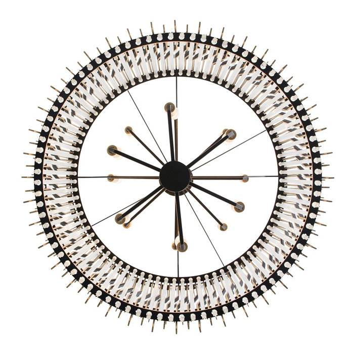 Varaluz Park Row 14-Lt 2-Tier Chandelier, Matte Black/French Gold