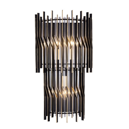 Varaluz Park Row 3-Lt Sconce, Matte Black/French Gold - 393W03MBFG