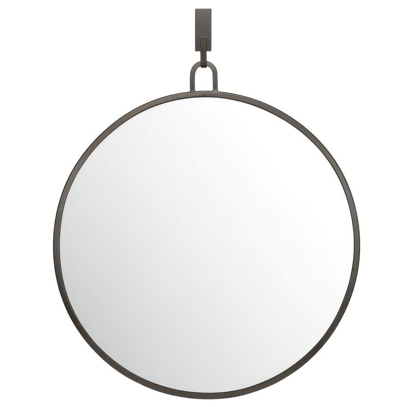 Varaluz Stopwatch Round Accent Wall Mirror, 30"W x 30"H, Bronze