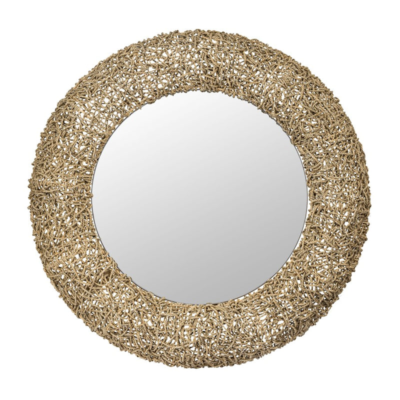 Varaluz Tangled 33-in Wall Mirror, Natural Rope - 407MI11